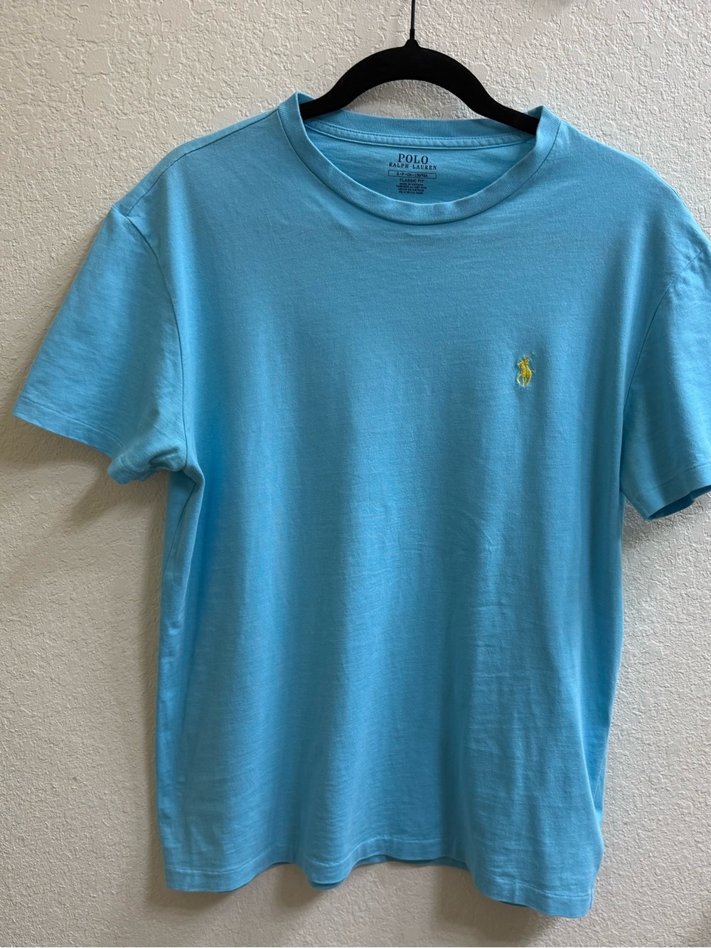 Polo by Ralph Lauren Sky Blue Crew Neck Tee with Yellow Pony